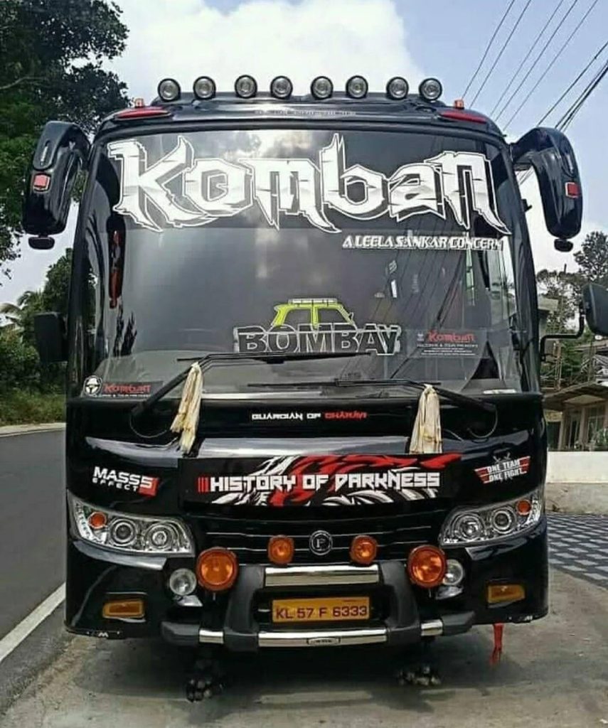 Komban Black Bus Front View