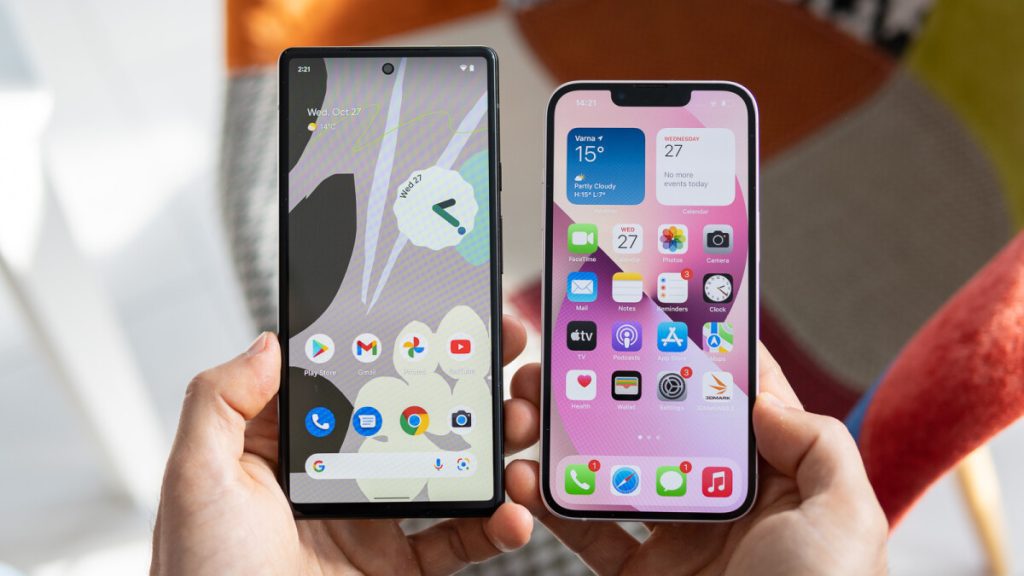 Google Pixel 6a vs iPhone 13 Size Difference